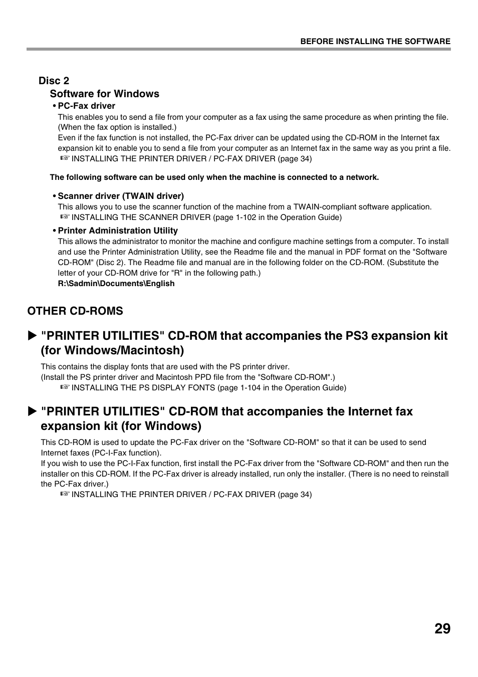 Other cd-roms | Sharp MX-M623U User Manual | Page 31 / 60
