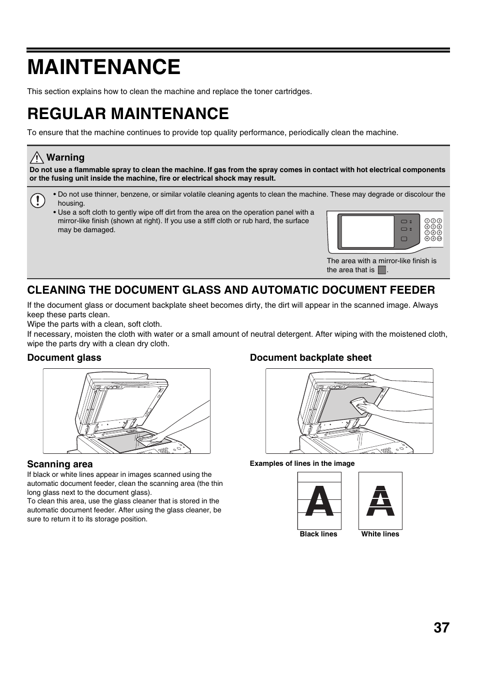 Maintenance, Regular maintenance | Sharp MX-M623U User Manual | Page 39 / 60