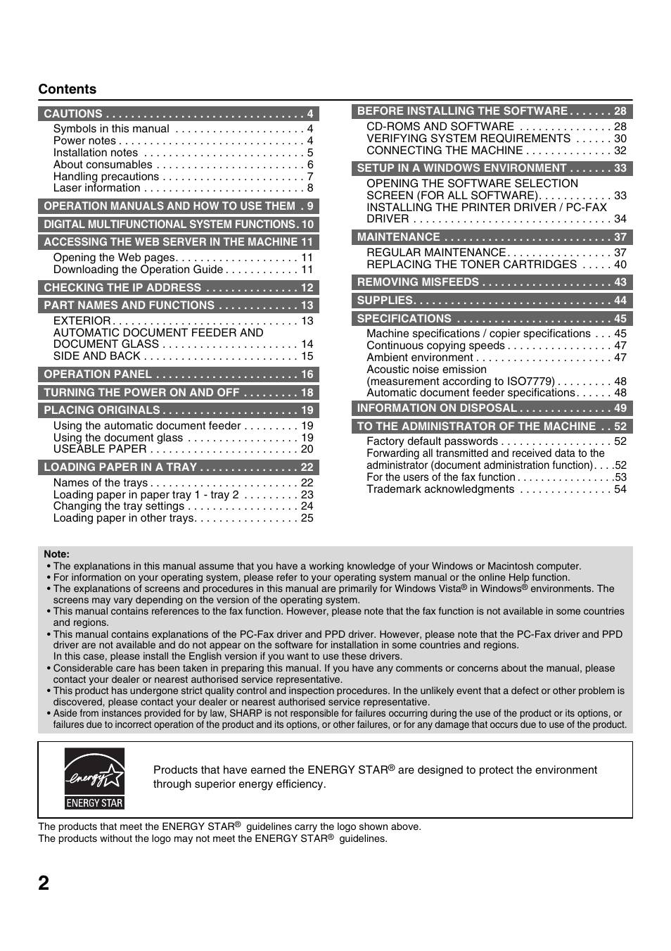 Sharp MX-M623U User Manual | Page 4 / 60