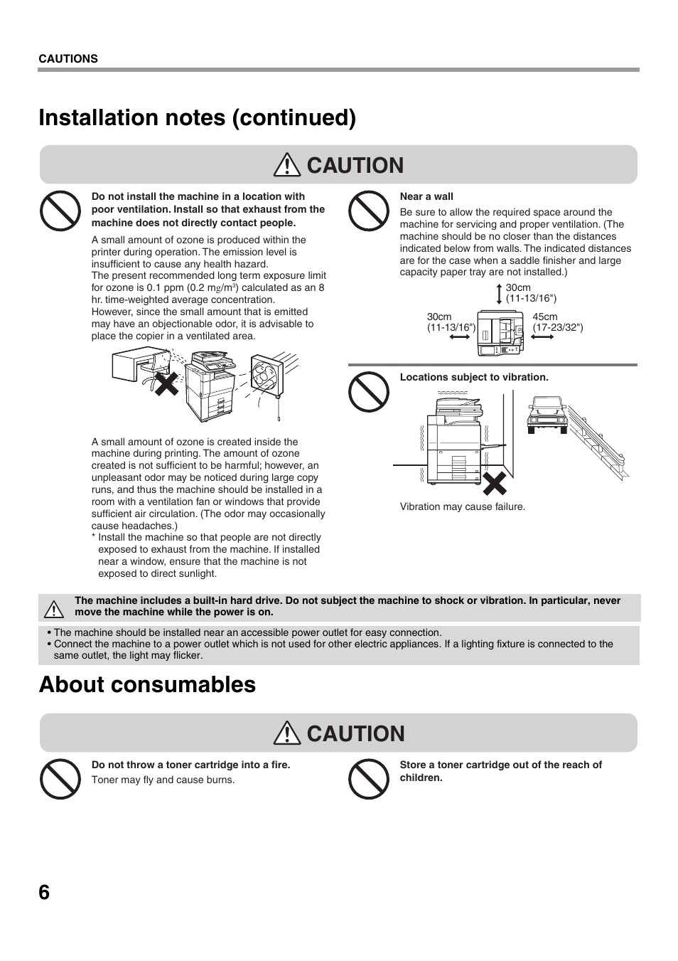 Caution | Sharp MX-M623U User Manual | Page 8 / 60