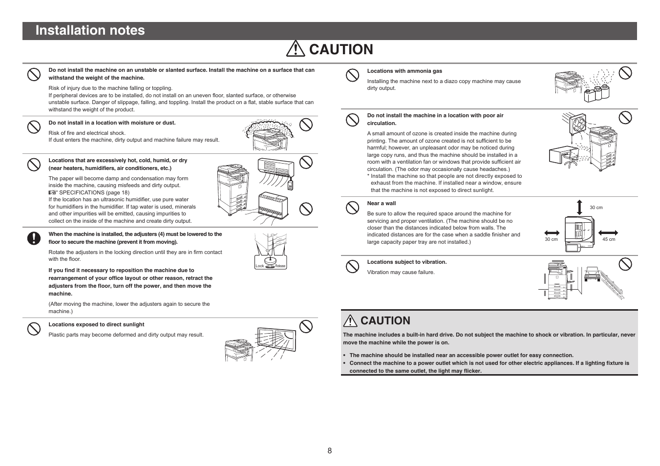 Caution | Sharp MX-5140N User Manual | Page 8 / 28