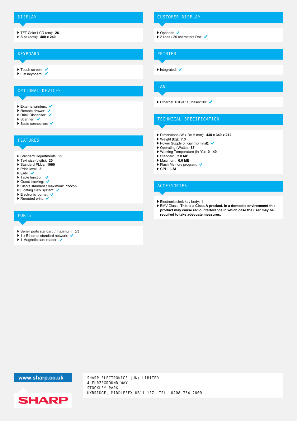 Sharp UP811F User Manual | Page 2 / 2