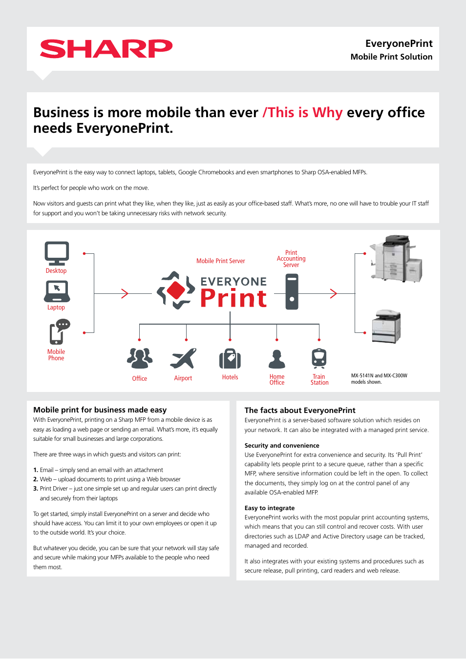 Sharp Everyone Print User Manual | 2 pages