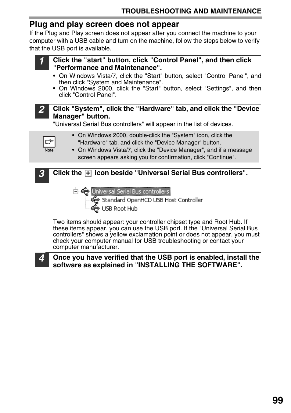 Plug and play screen does not appear | Sharp MX-B201D User Manual | Page 100 / 117