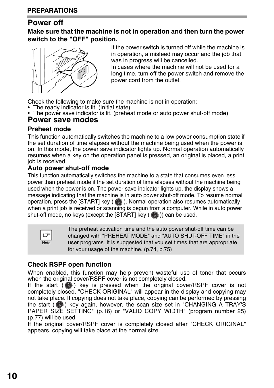 Power off, Power save modes | Sharp MX-B201D User Manual | Page 11 / 117