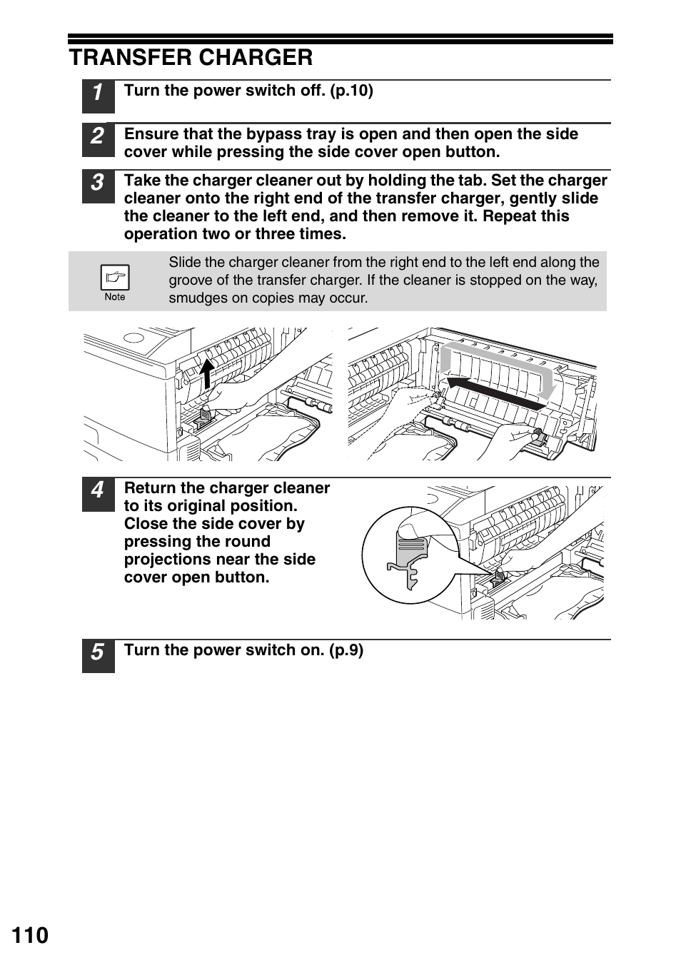 Transfer charger, 110 transfer charger | Sharp MX-B201D User Manual | Page 111 / 117