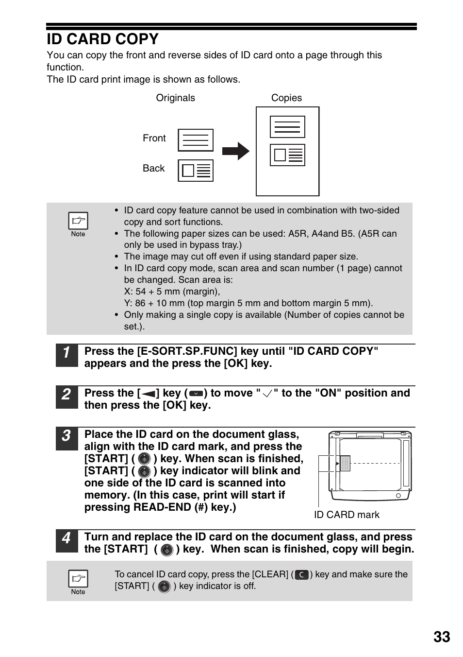 Id card copy, H 33, 33 id card copy | Sharp MX-B201D User Manual | Page 34 / 117