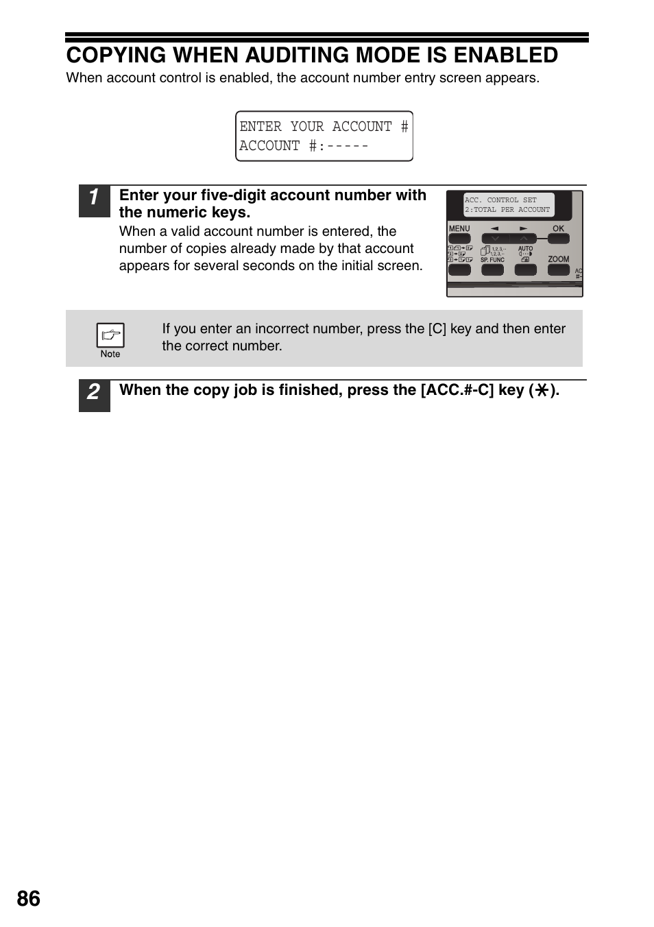 Copying when auditing mode is enabled, 86 copying when auditing mode is enabled | Sharp MX-B201D User Manual | Page 87 / 117