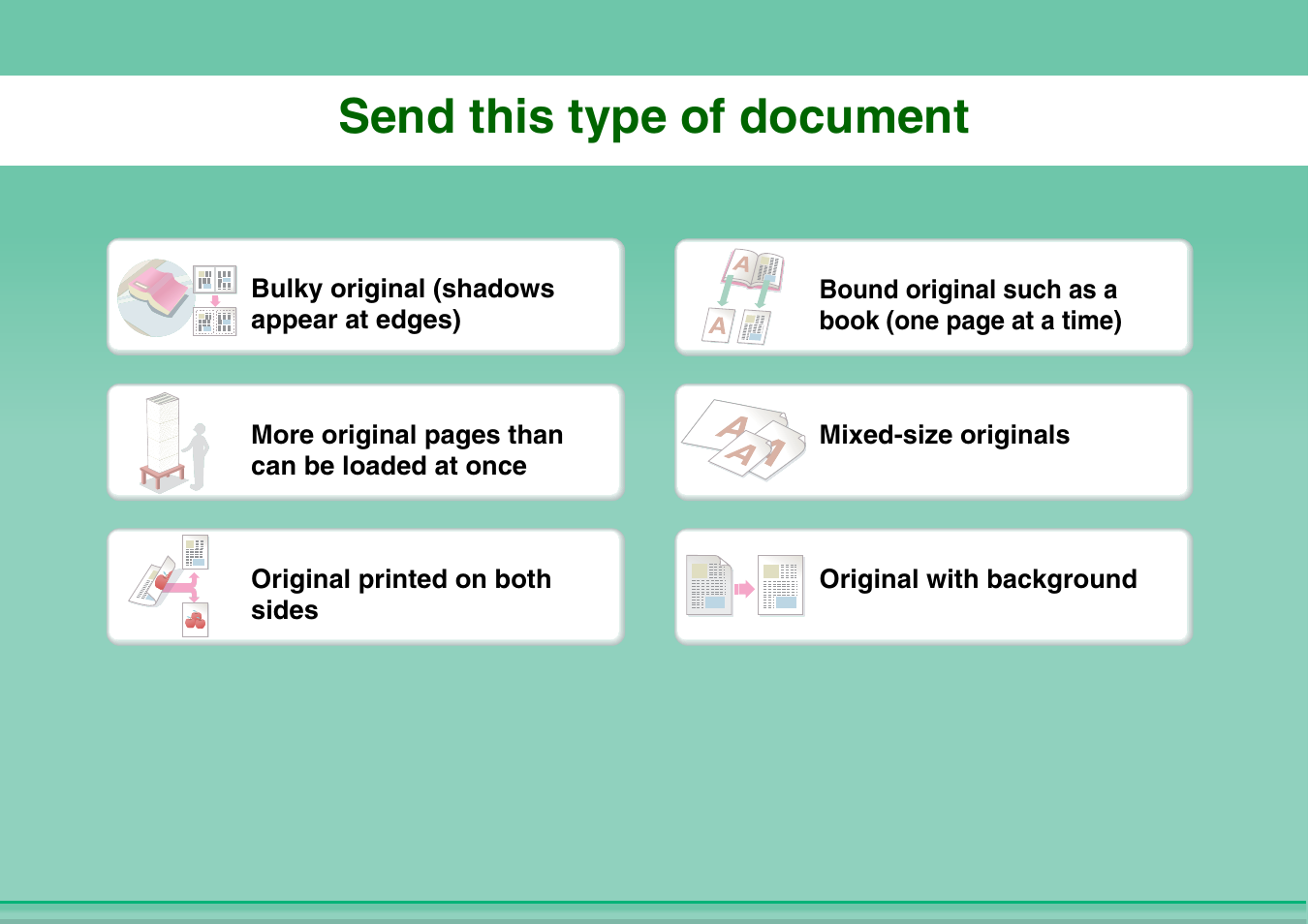 Send this type of, Document, Send this type of document | Sharp MX-2614N User Manual | Page 28 / 836