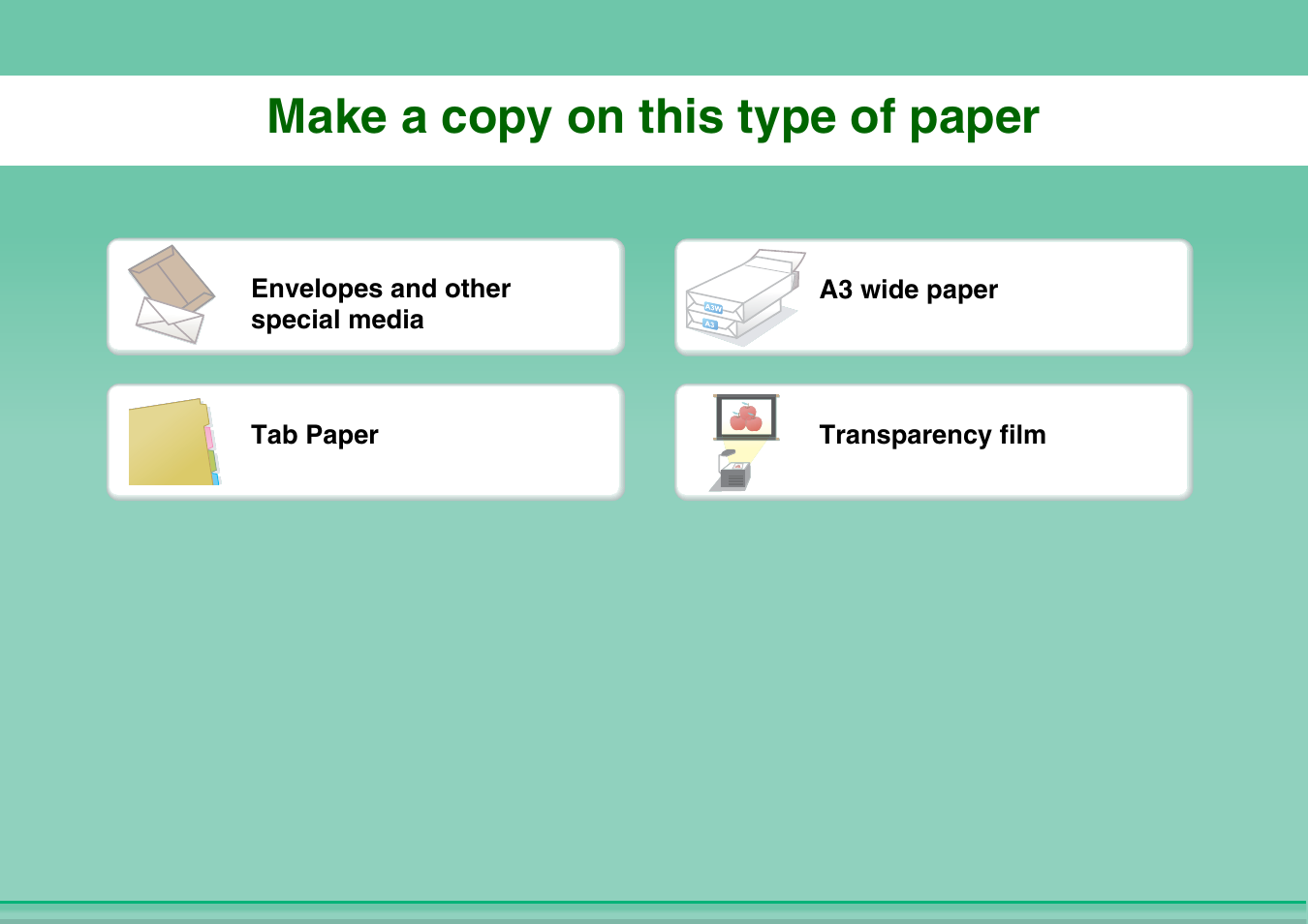 Make a copy on, This type of paper, Make a copy on this type of paper | Sharp MX-2614N User Manual | Page 6 / 836