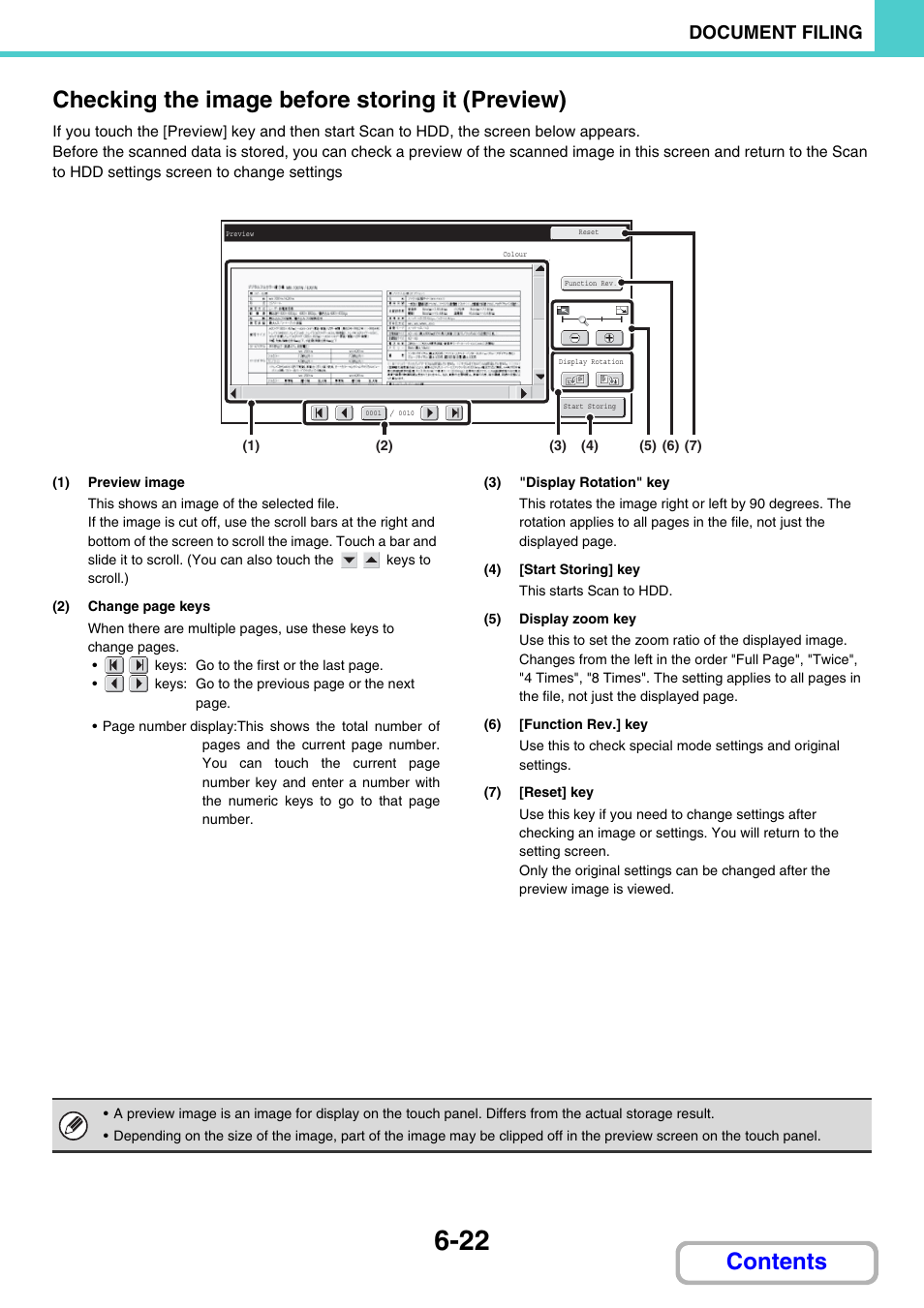 Checking the image before storing it (preview), Document filing | Sharp MX-2614N User Manual | Page 638 / 836