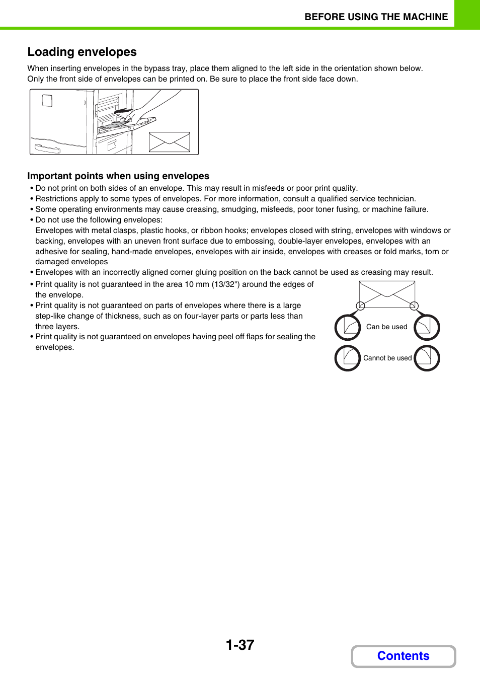 Contents loading envelopes | Sharp MX-2614N User Manual | Page 78 / 836