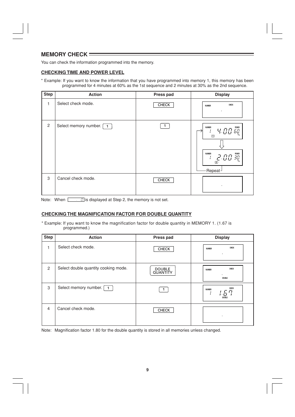 Checking time and power level | Sharp R-22AT User Manual | Page 10 / 32