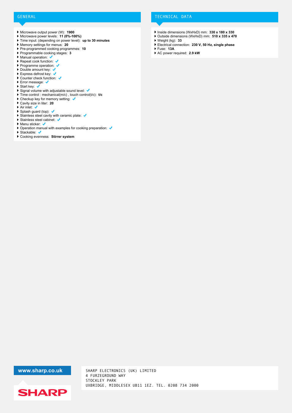 Sharp R-24AT User Manual | Page 2 / 2