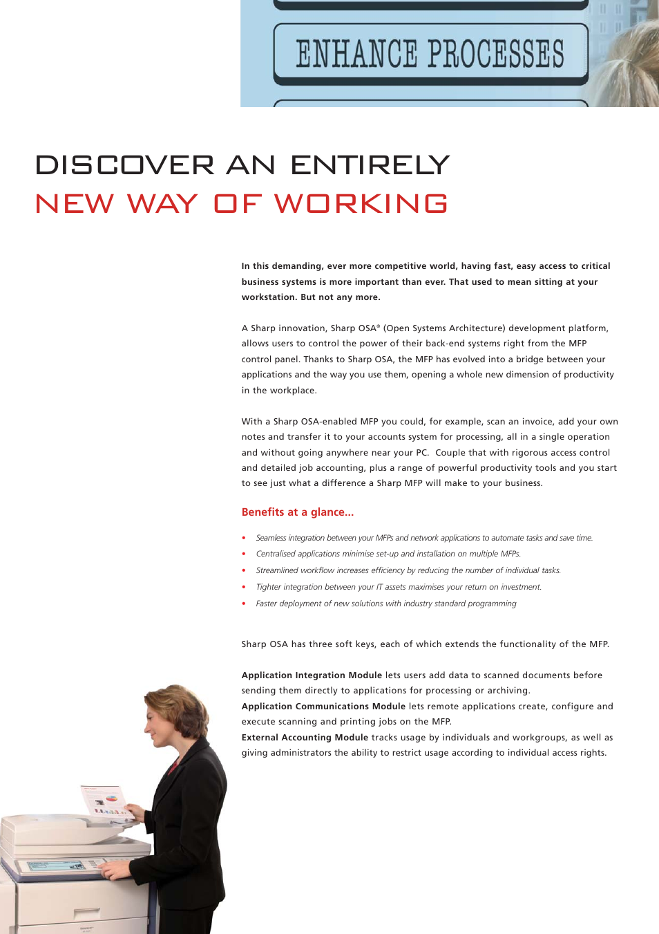 Discover an entirely new way of working | Sharp OSA Open Systems Architecture User Manual | Page 2 / 8