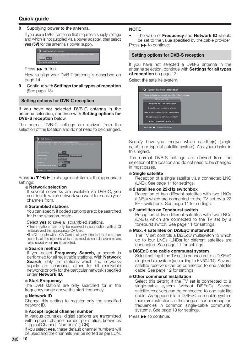 Quick guide | Sharp LC-60LE651K User Manual | Page 12 / 64