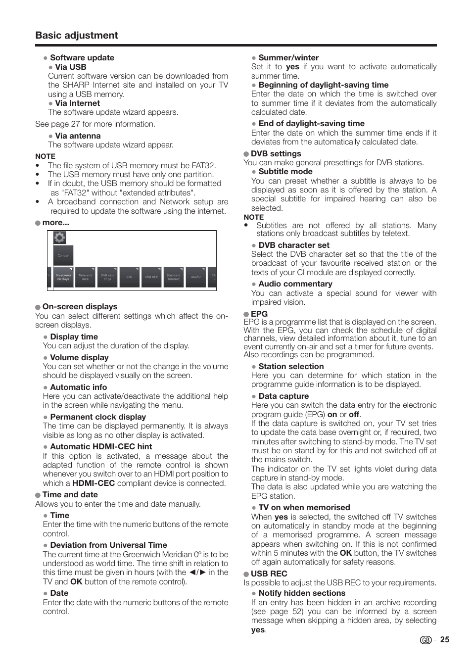 Basic adjustment | Sharp LC-60LE651K User Manual | Page 27 / 64