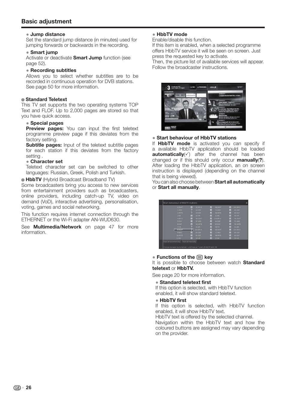 Basic adjustment | Sharp LC-60LE651K User Manual | Page 28 / 64