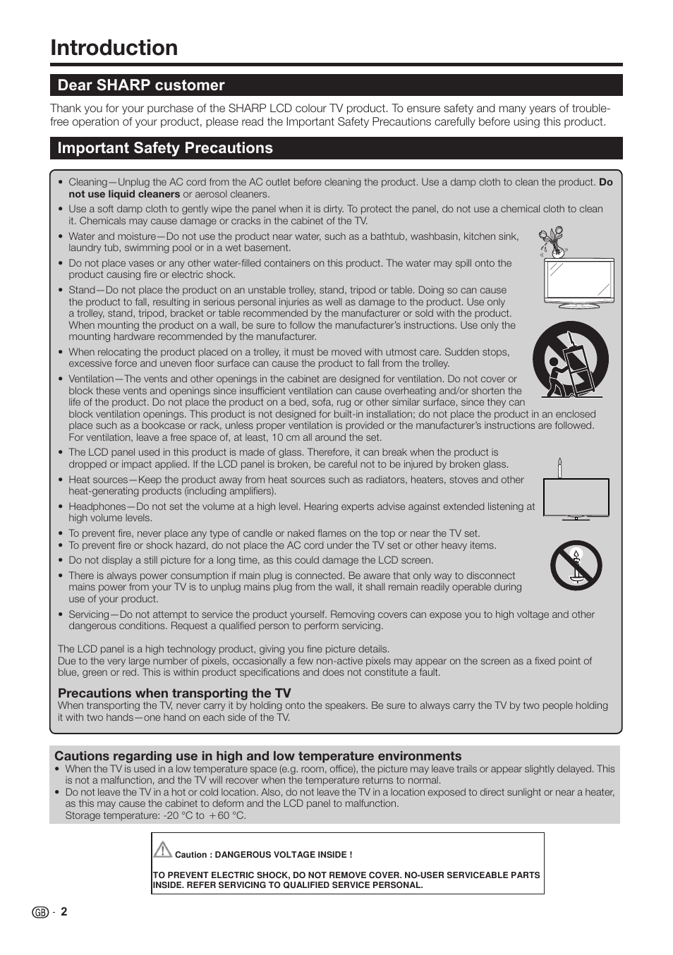 Introduction, Dear sharp customer, Important safety precautions | Sharp LC-60LE651K User Manual | Page 4 / 64