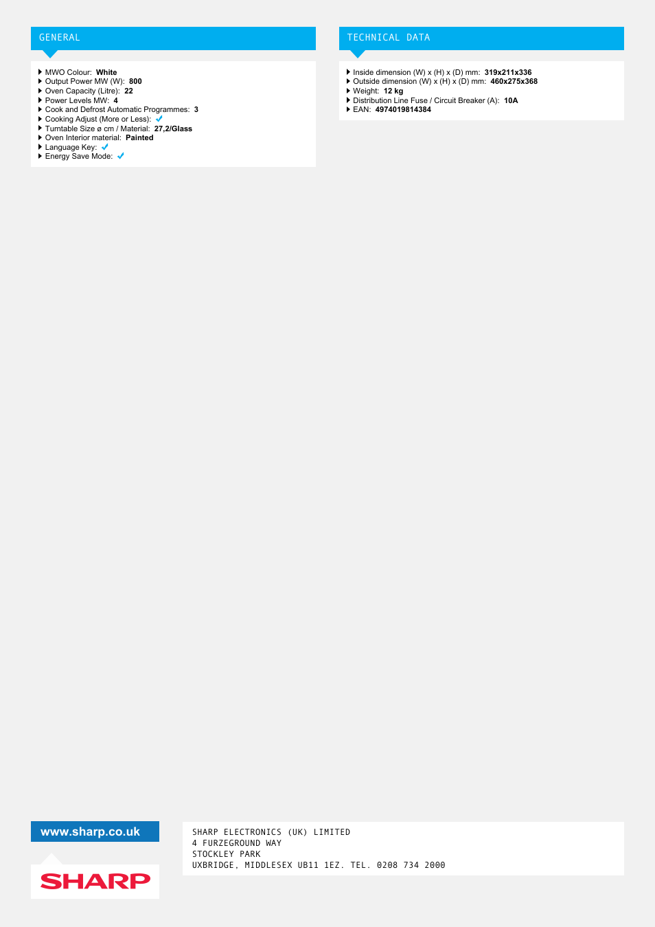 Sharp R-291KM User Manual | Page 2 / 2