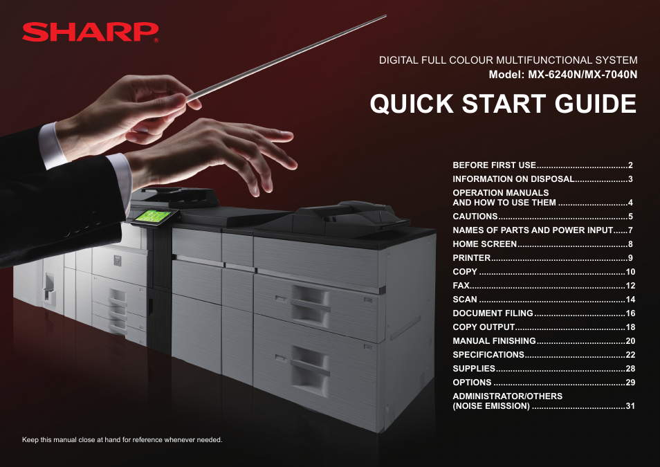 Sharp MX-7040N User Manual | 32 pages