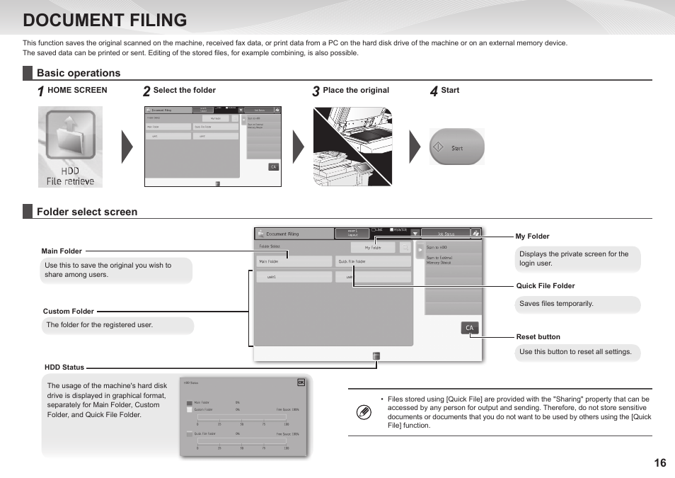 Document filing | Sharp MX-7040N User Manual | Page 16 / 32