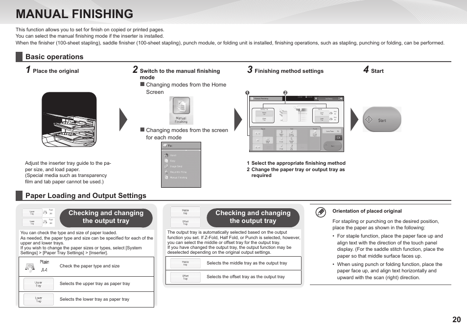 Manual finishing | Sharp MX-7040N User Manual | Page 20 / 32