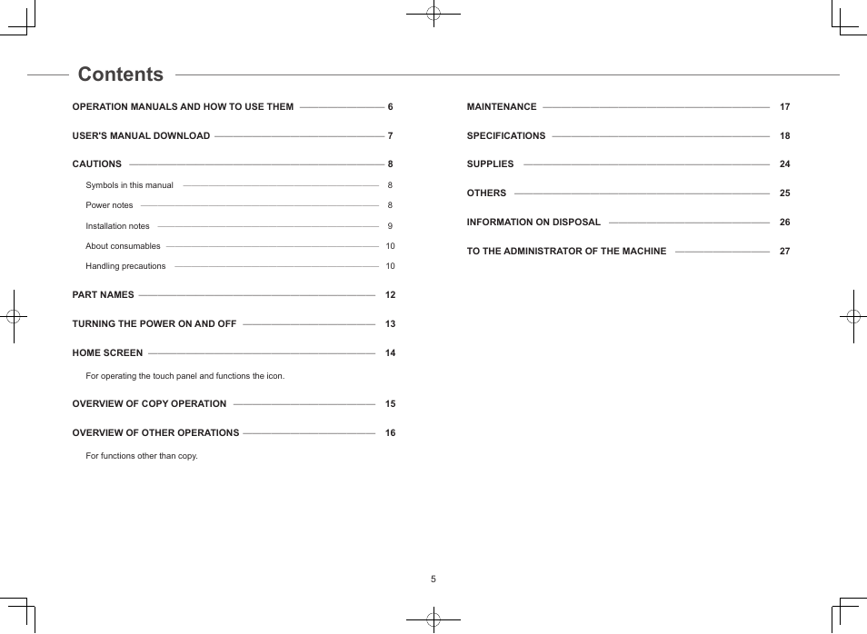 Sharp MX-M365N User Manual | Page 5 / 28