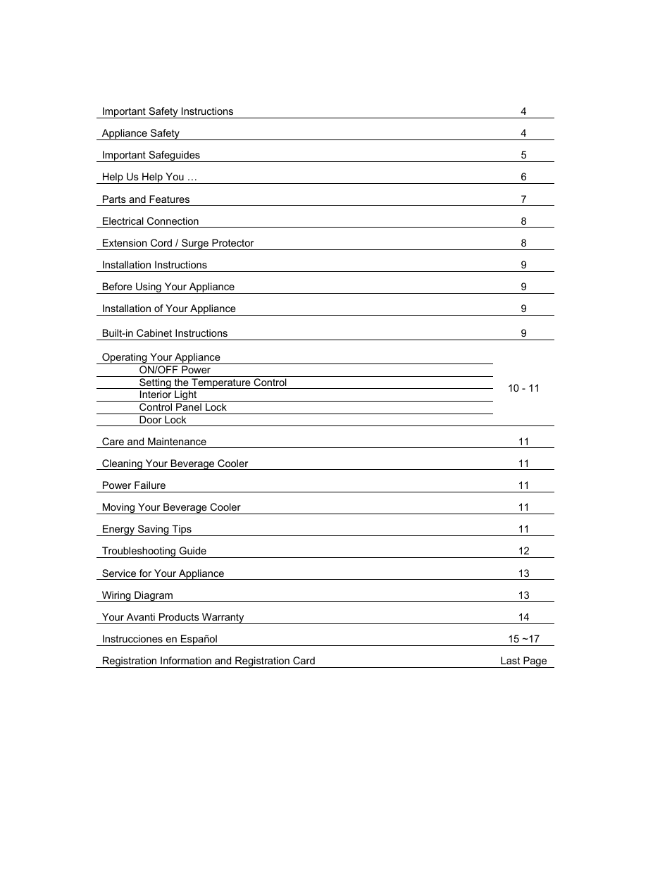 Avanti BCA57SSR User Manual | Page 3 / 20