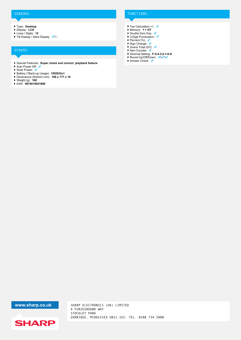 Sharp EL-792C User Manual | Page 2 / 2
