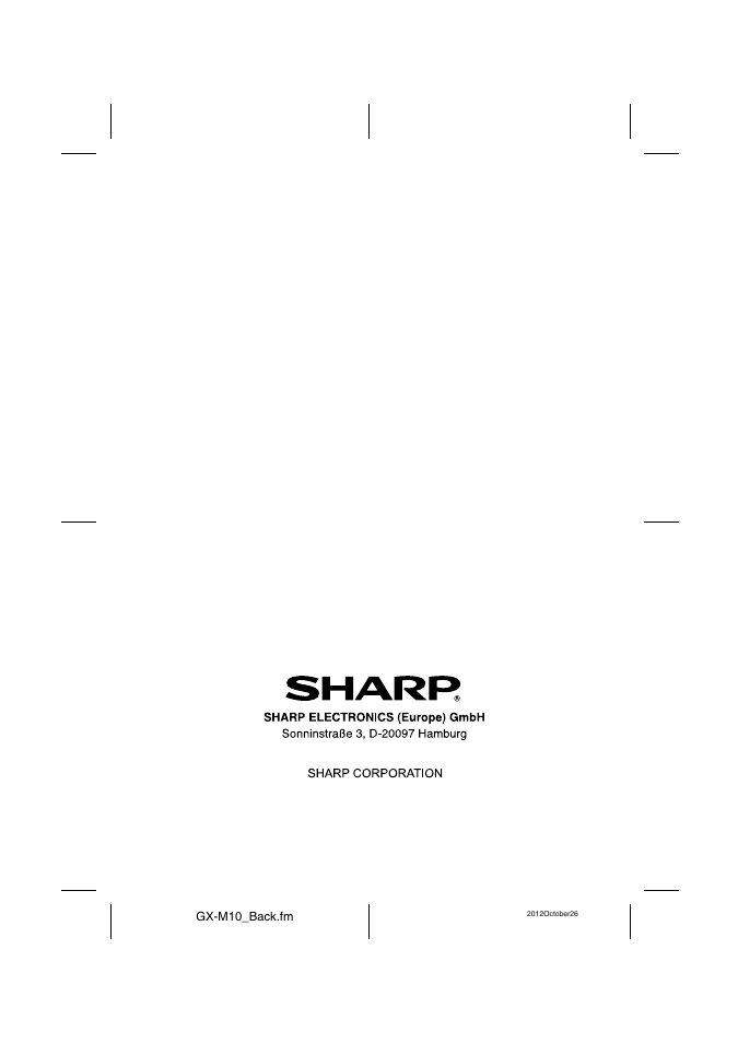 Sharp GX-M10HOR User Manual | Page 58 / 58