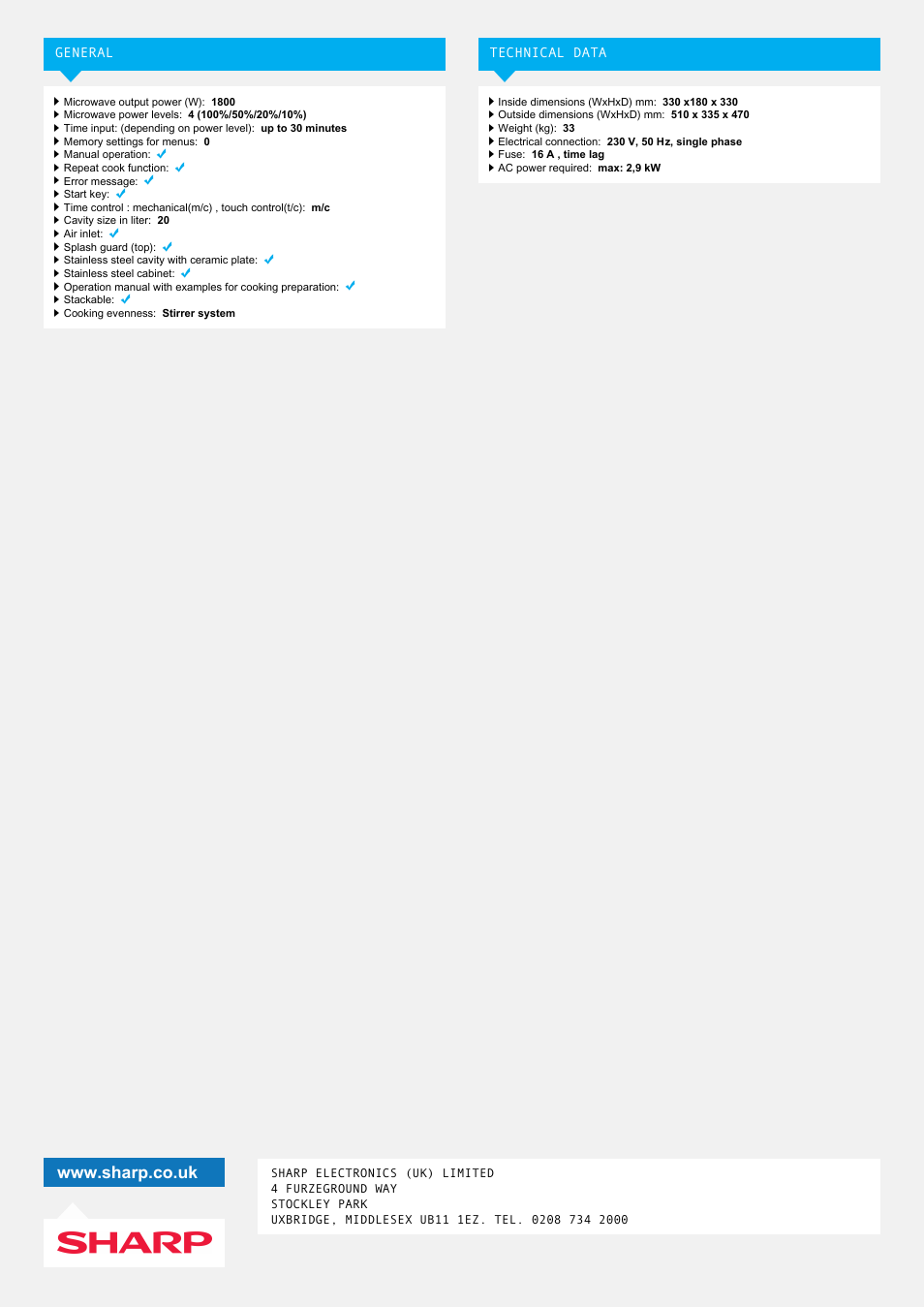Sharp R-23AM User Manual | Page 2 / 2