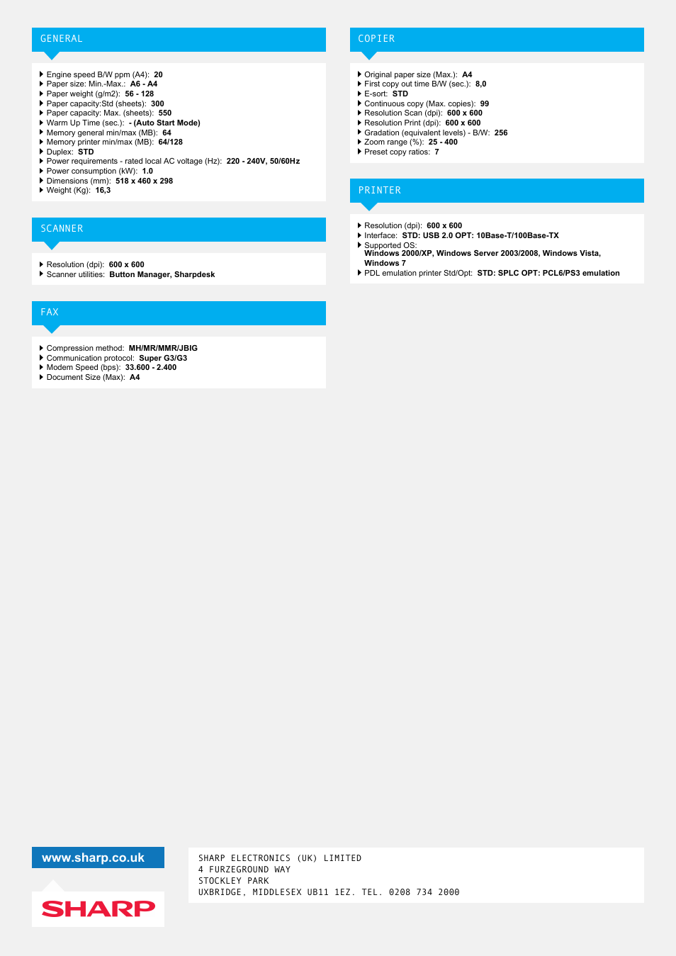 Sharp MX-B201D User Manual | Page 2 / 2