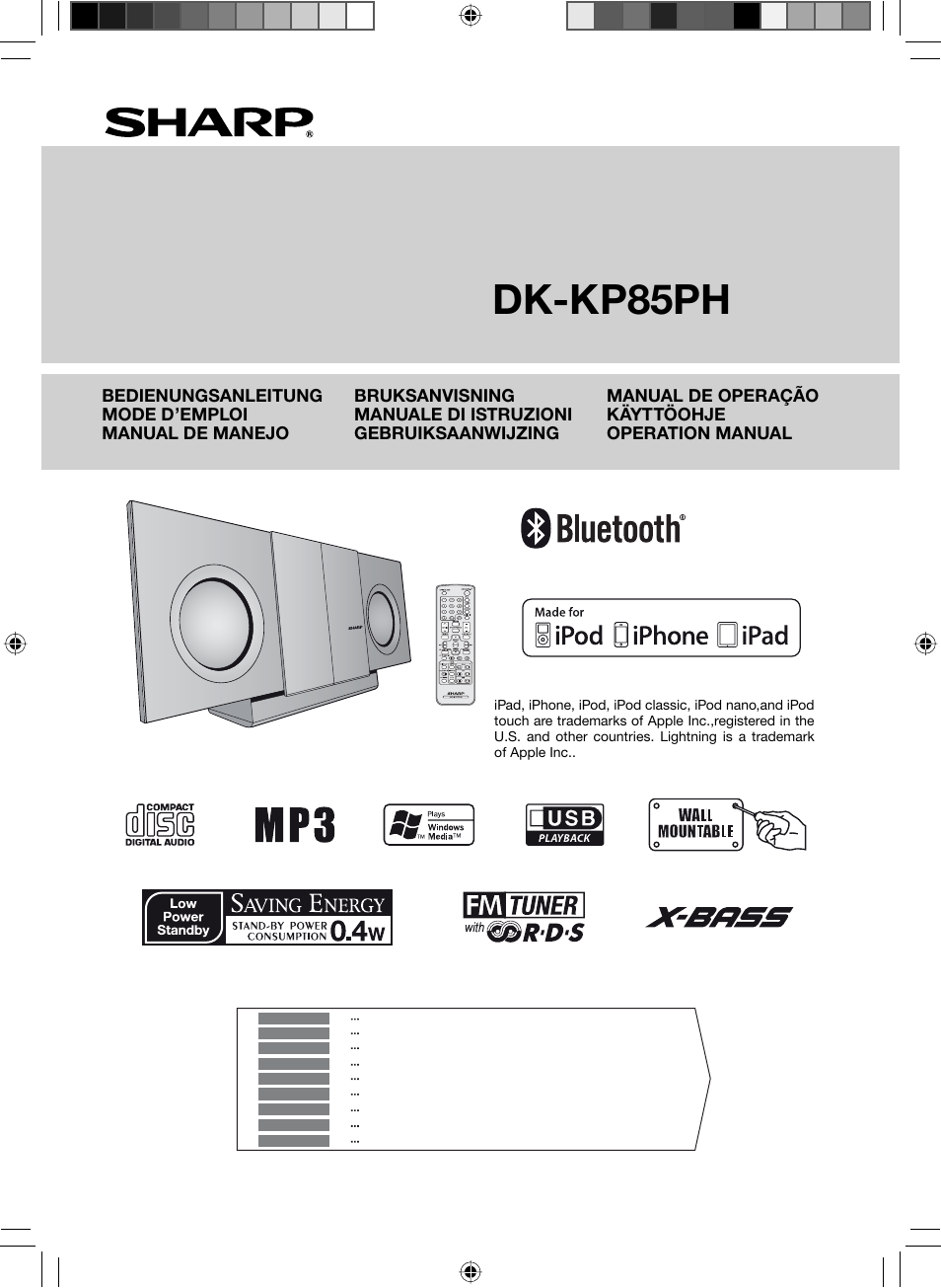 Sharp DK-KP85PH User Manual | 34 pages