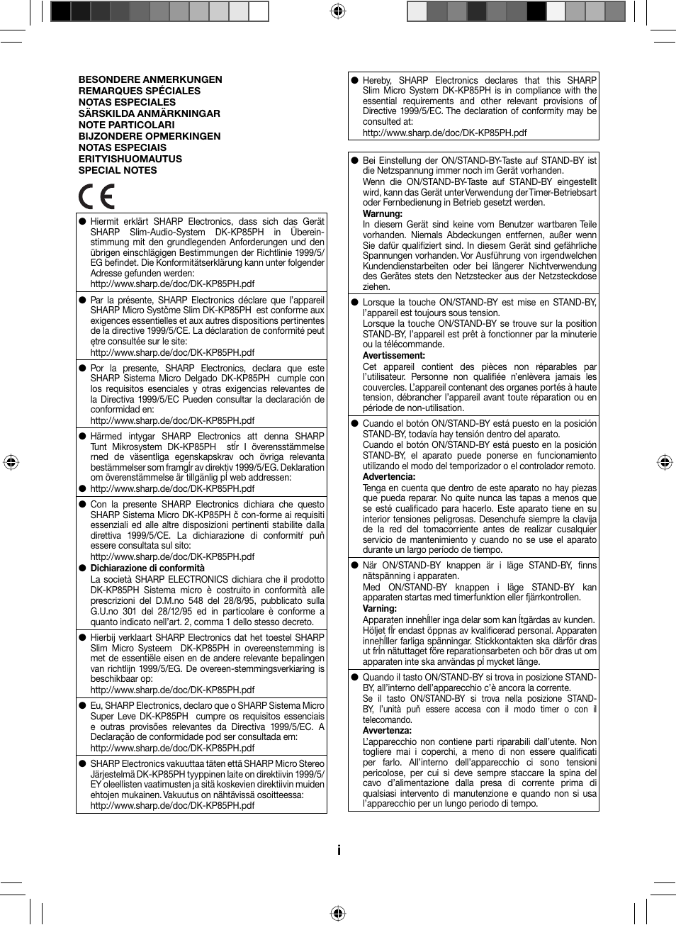 Sharp DK-KP85PH User Manual | Page 2 / 34
