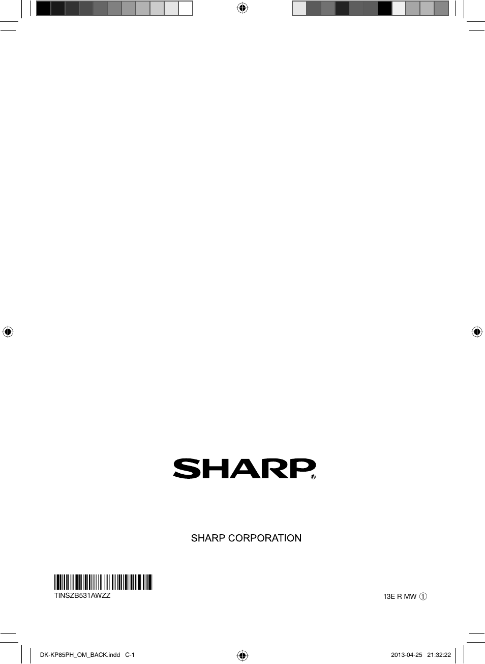 Tinszb531awzz%k | Sharp DK-KP85PH User Manual | Page 34 / 34