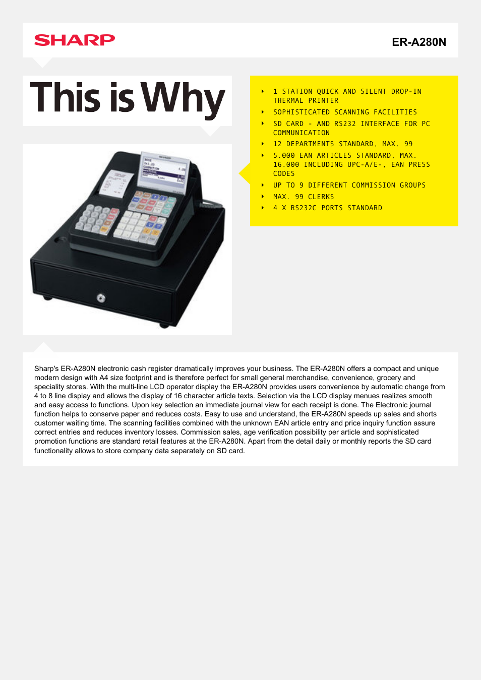 Sharp ER-A280N User Manual | 2 pages