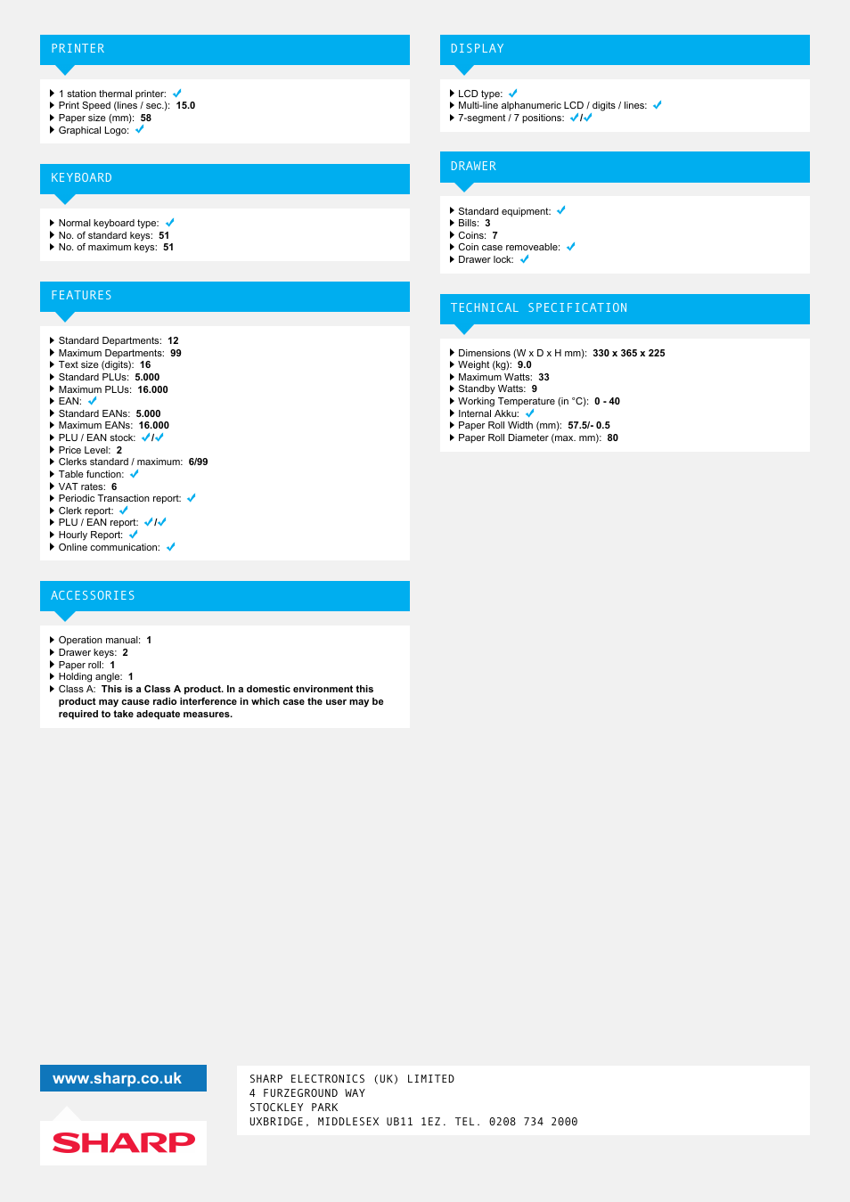 Sharp ER-A280N User Manual | Page 2 / 2
