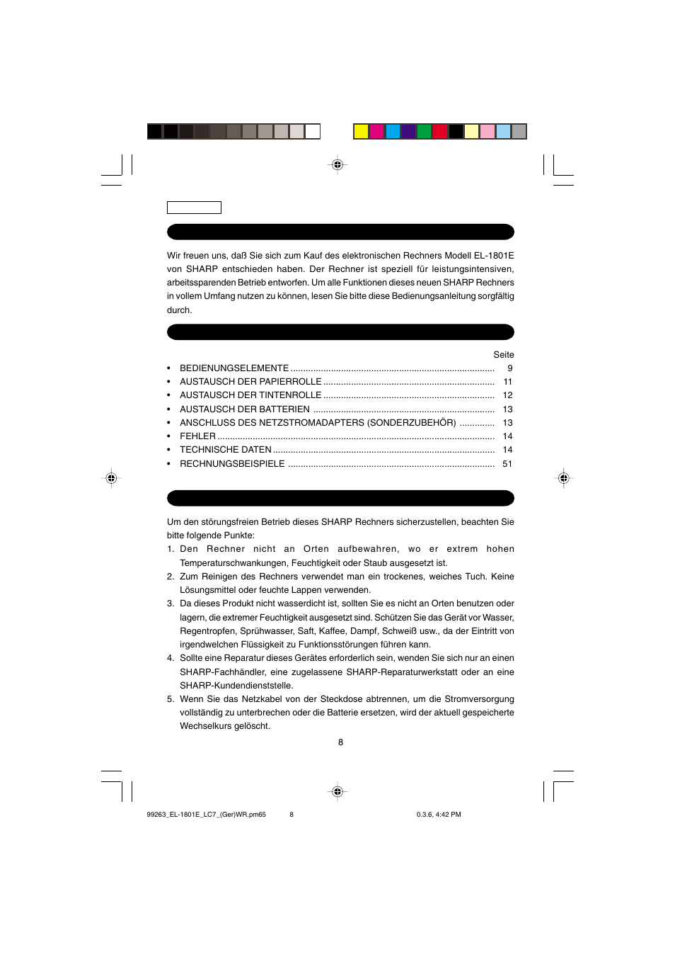 Sharp EL-1801E User Manual | Page 10 / 67