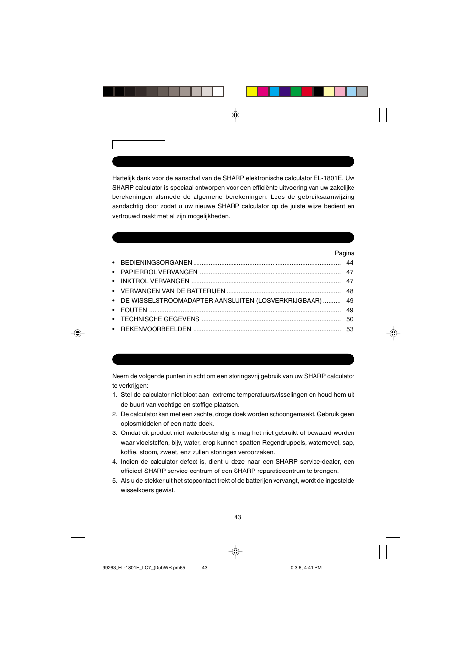 Sharp EL-1801E User Manual | Page 45 / 67