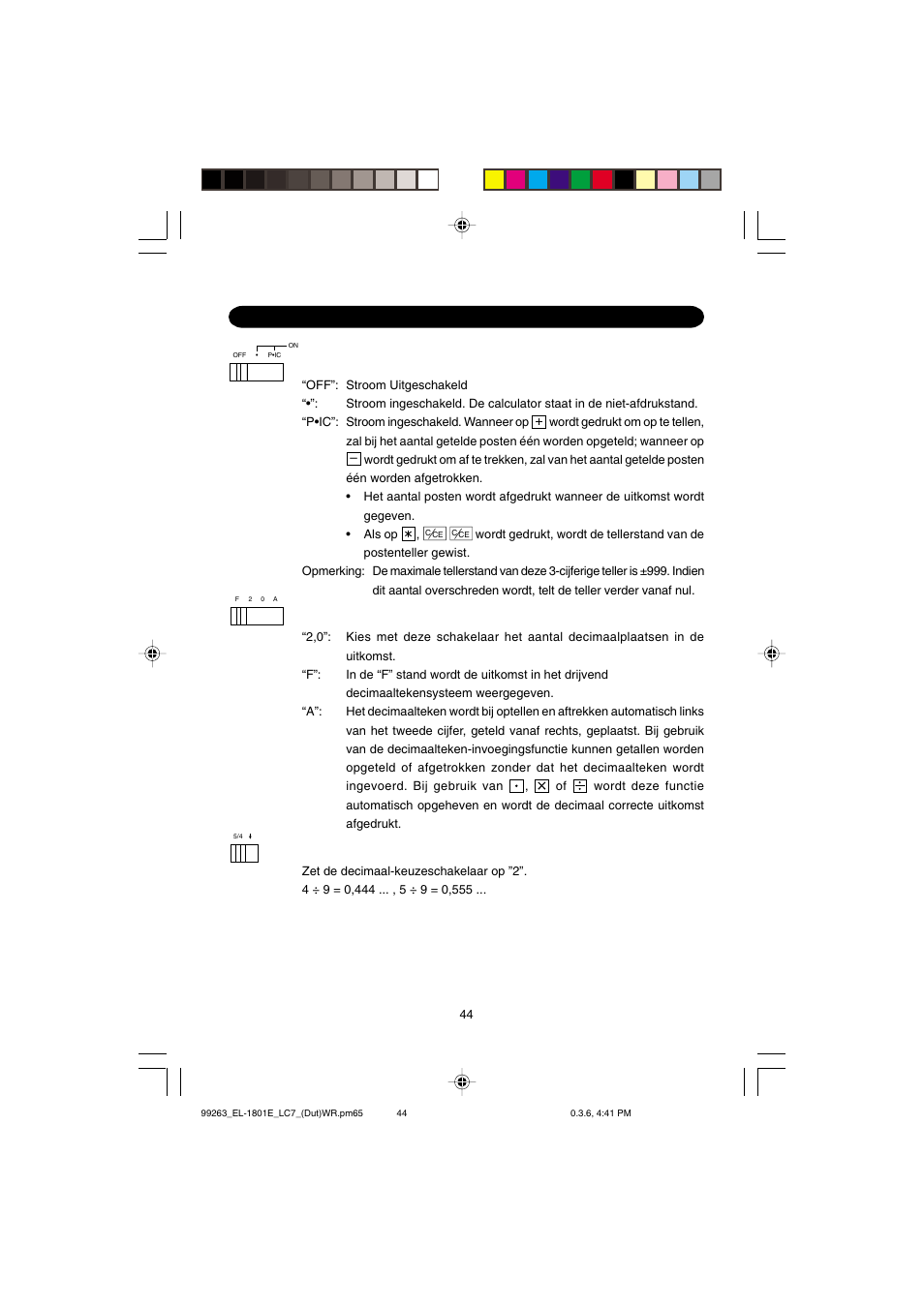 Sharp EL-1801E User Manual | Page 46 / 67