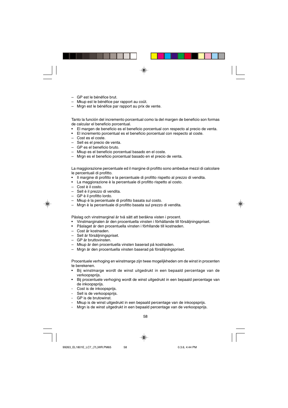 Sharp EL-1801E User Manual | Page 60 / 67