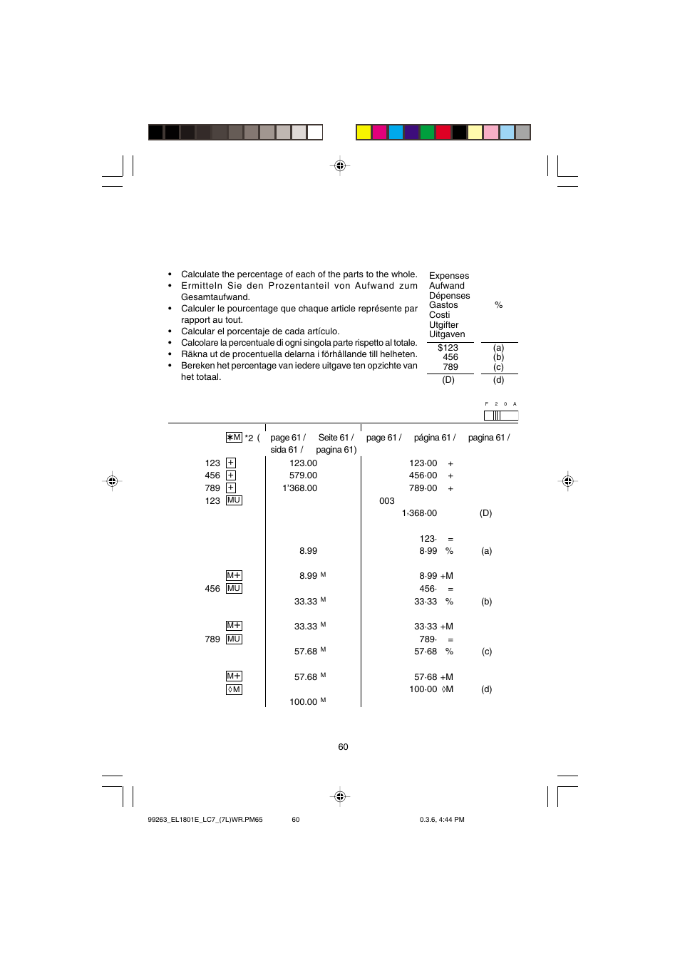 Sharp EL-1801E User Manual | Page 62 / 67