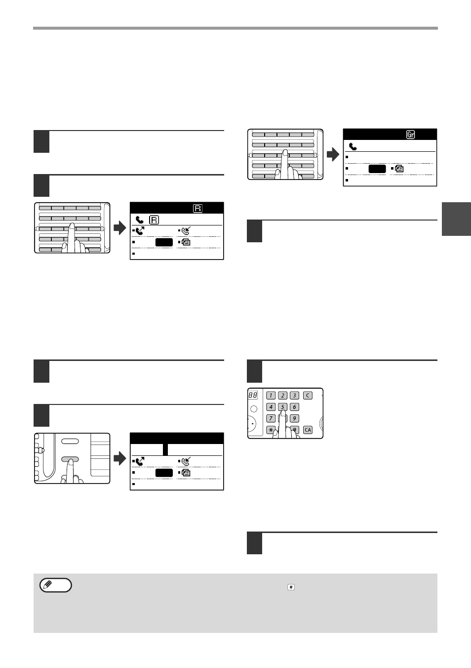 Sending a fax by speed dialling, Age 19), Press the [speed] key | Auto, Basic operations, The speed dial number entry screen appears | Sharp MX-M232D User Manual | Page 21 / 119