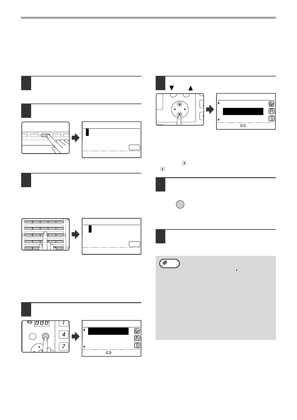 E 20), Key words, Key words a [ok]:search | Address johnson parker stevens [#]:list detail, Press the [address] key, Press the [ok] key | Sharp MX-M232D User Manual | Page 22 / 119