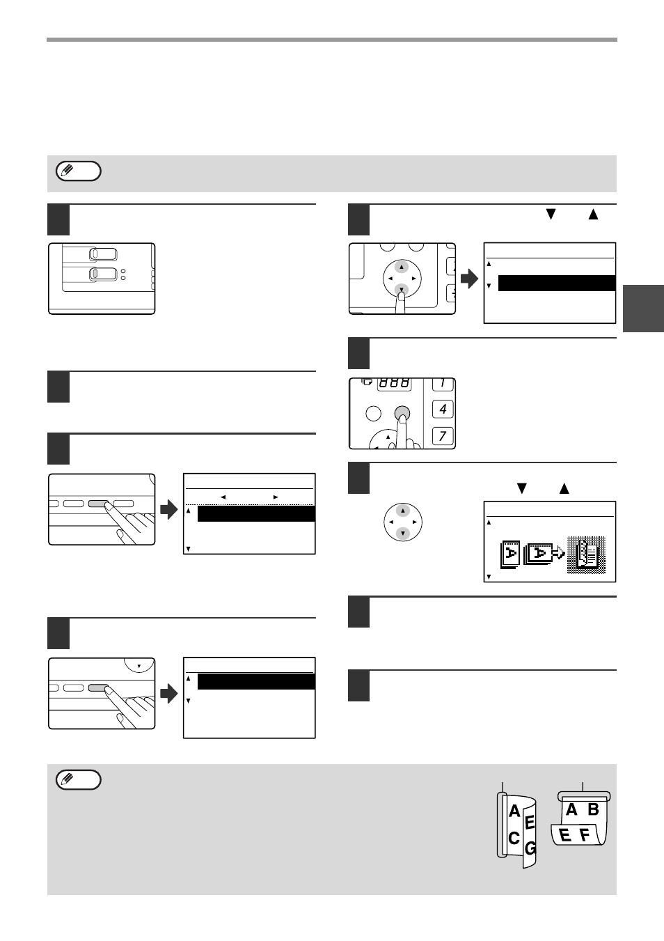 E 21, Original size auto a3 b4 ab, Duplex scan 1-sided 2-sided | Duplex scan booklet | Sharp MX-M232D User Manual | Page 23 / 119