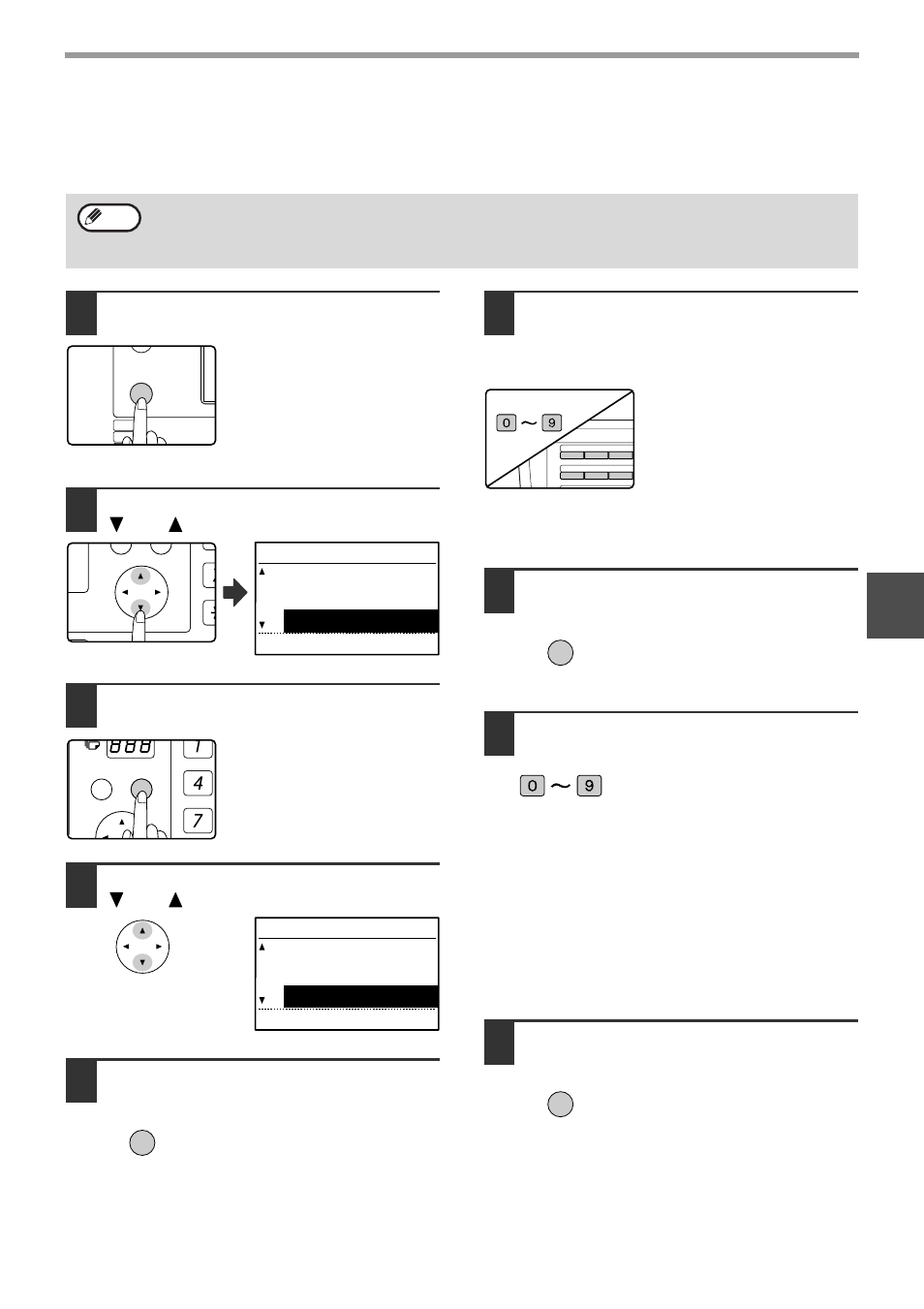 Procedure for f-code polling, E 57, Select "sending options" with the [ ] or [ ] key | Press the [ok] key, Select "sub add polling" with the [ ] or [ ] key | Sharp MX-M232D User Manual | Page 59 / 119