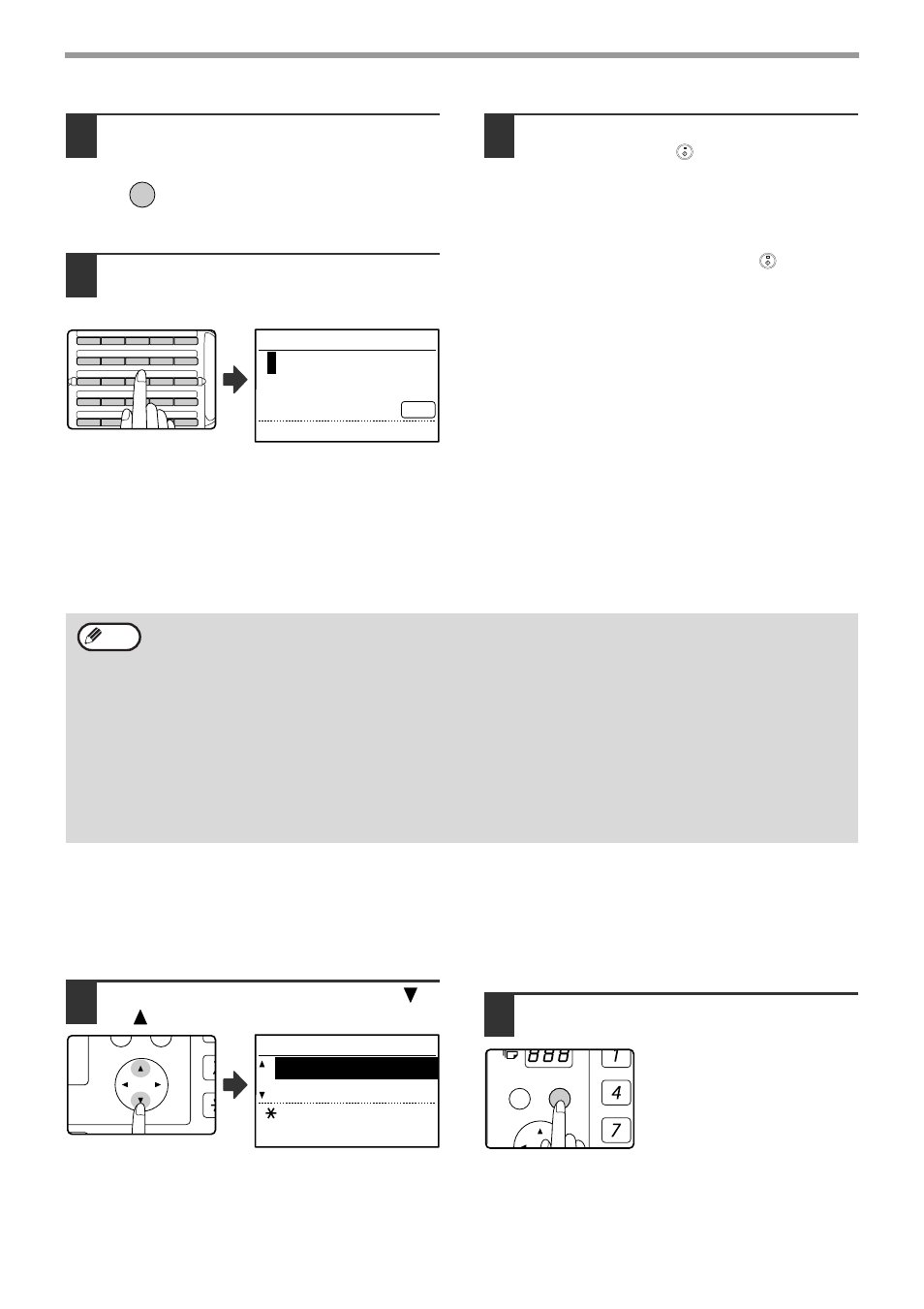 Key words a bcde [start]:enter, Press the [ok] key, Select "sub address" with the [ ] or [ ] key | F-code settings | Sharp MX-M232D User Manual | Page 70 / 119