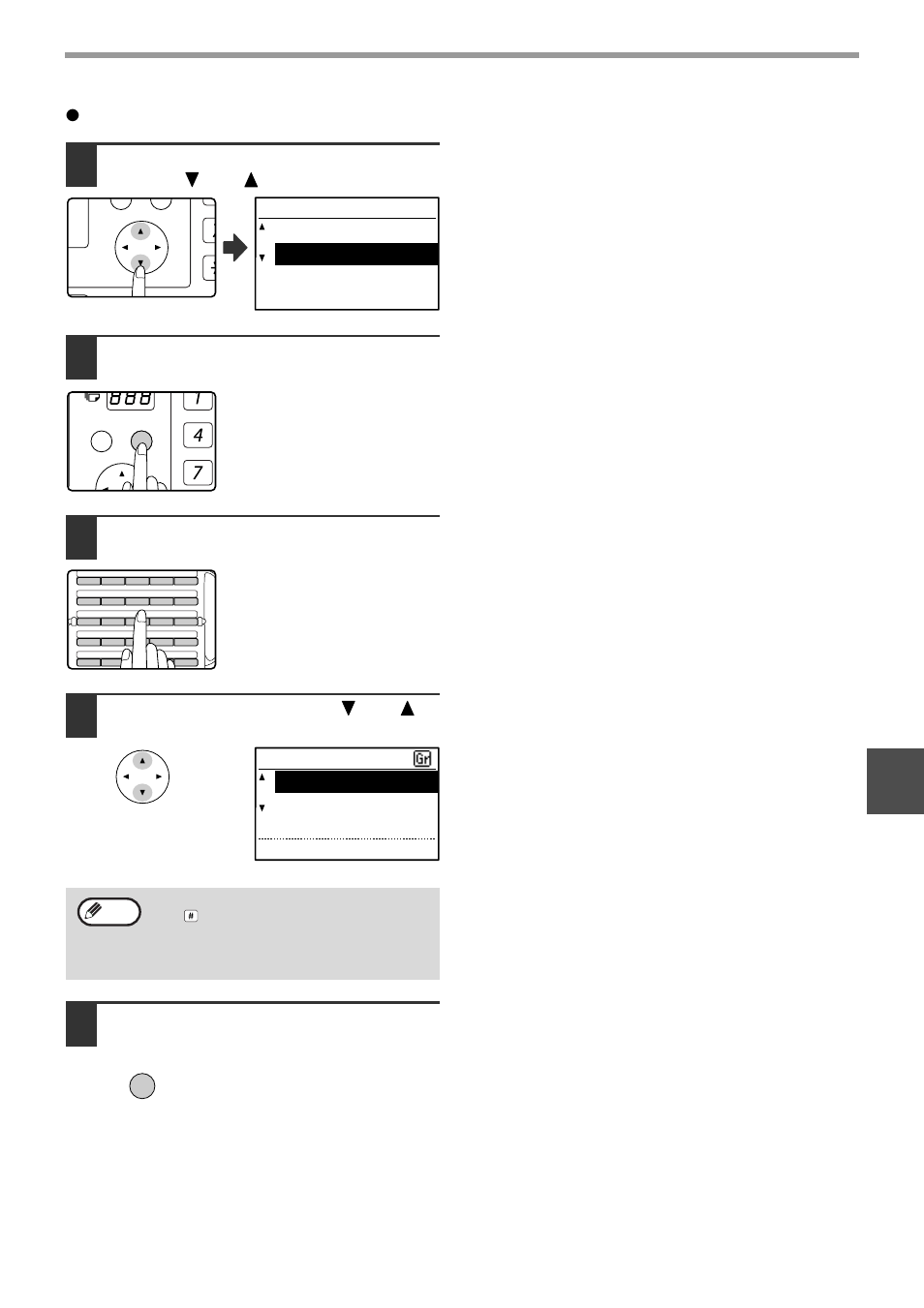 75 t, Group change delete, Sbc co. delete no delete [#]:detail | Press the [ok] key, Select "delete" with the [ ] or [ ] key, Deleting a group key | Sharp MX-M232D User Manual | Page 77 / 119