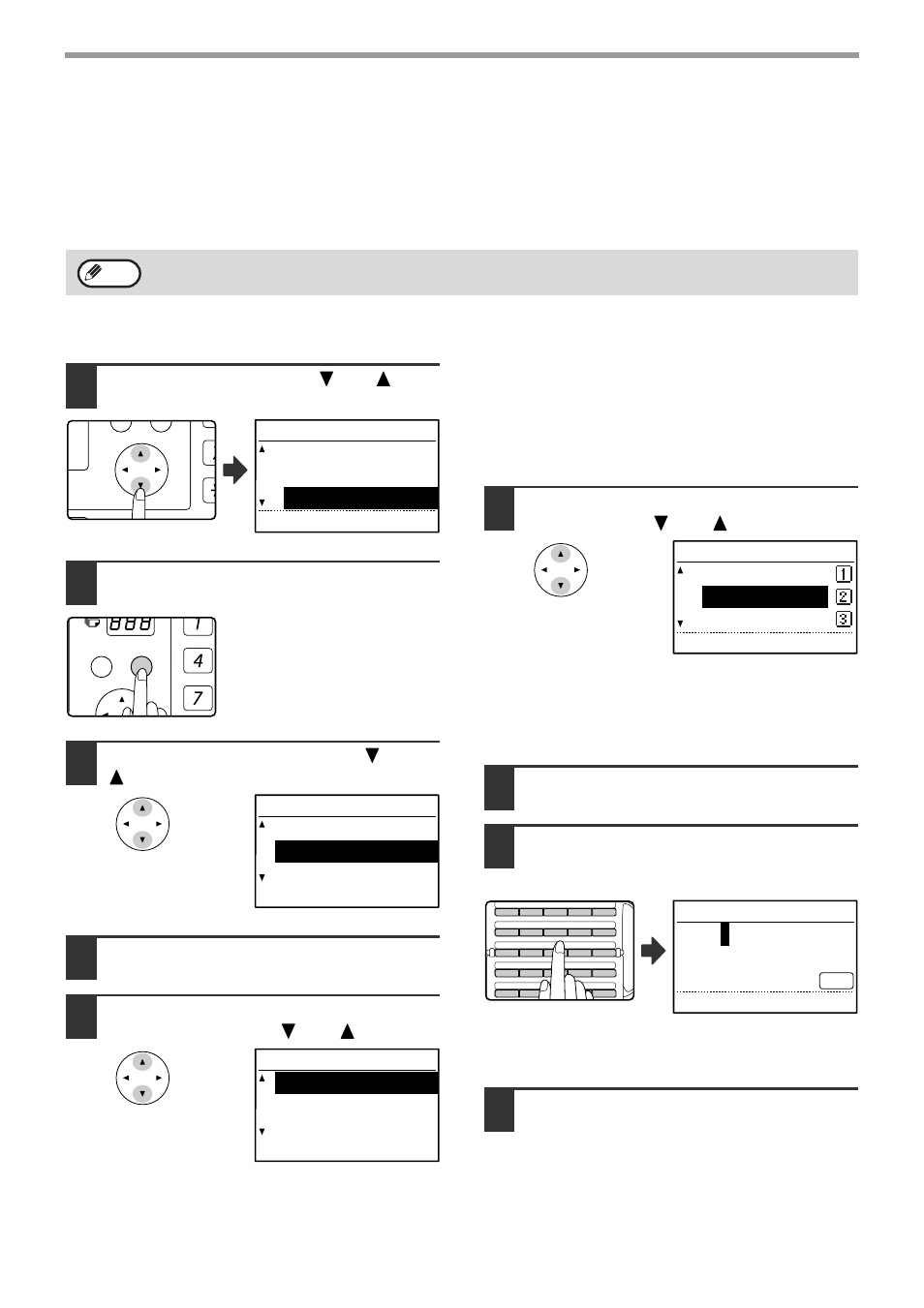 Storing, editing and deleting programs, See "storing, editing and deleting programs, Special function original store print entry | Program name abcd e, Select "entry" with the [ ] or [ ] key, Press the [ok] key, Select "program" with the [ ] or [ ] key | Sharp MX-M232D User Manual | Page 78 / 119